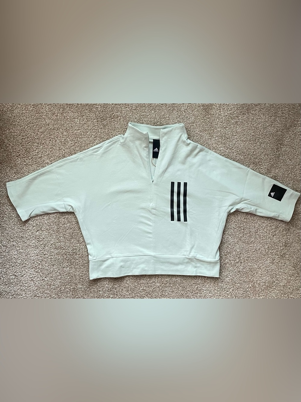 Adidas Mission Victory Slim Fit Tee in Linen Green - Picture 6 of 11